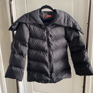 Alice + Olivia Down Puffer Coat Jacket in Black Size S
